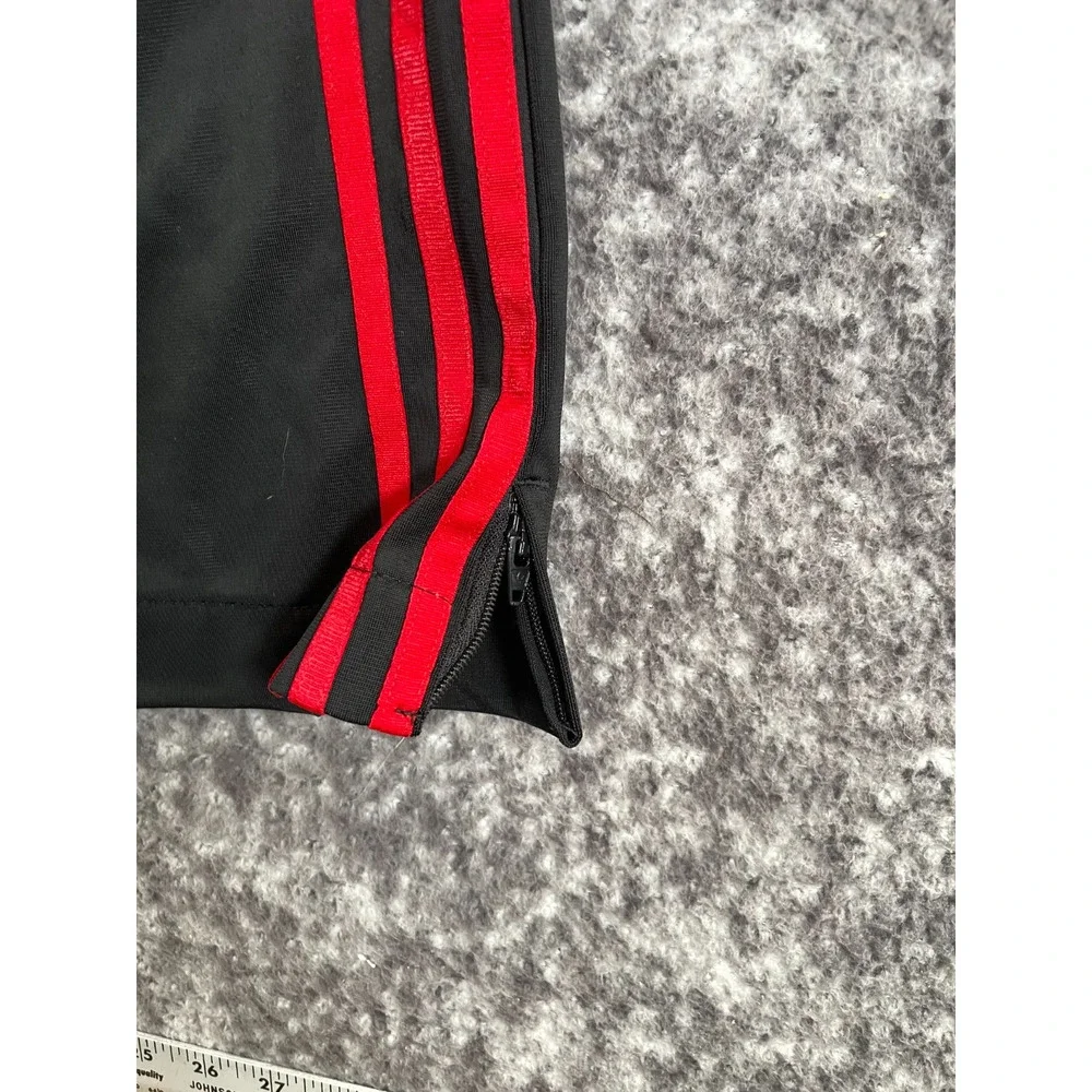 Men’s Black And Red Striped Adidas Sweat Pants Size Medium Trefoil